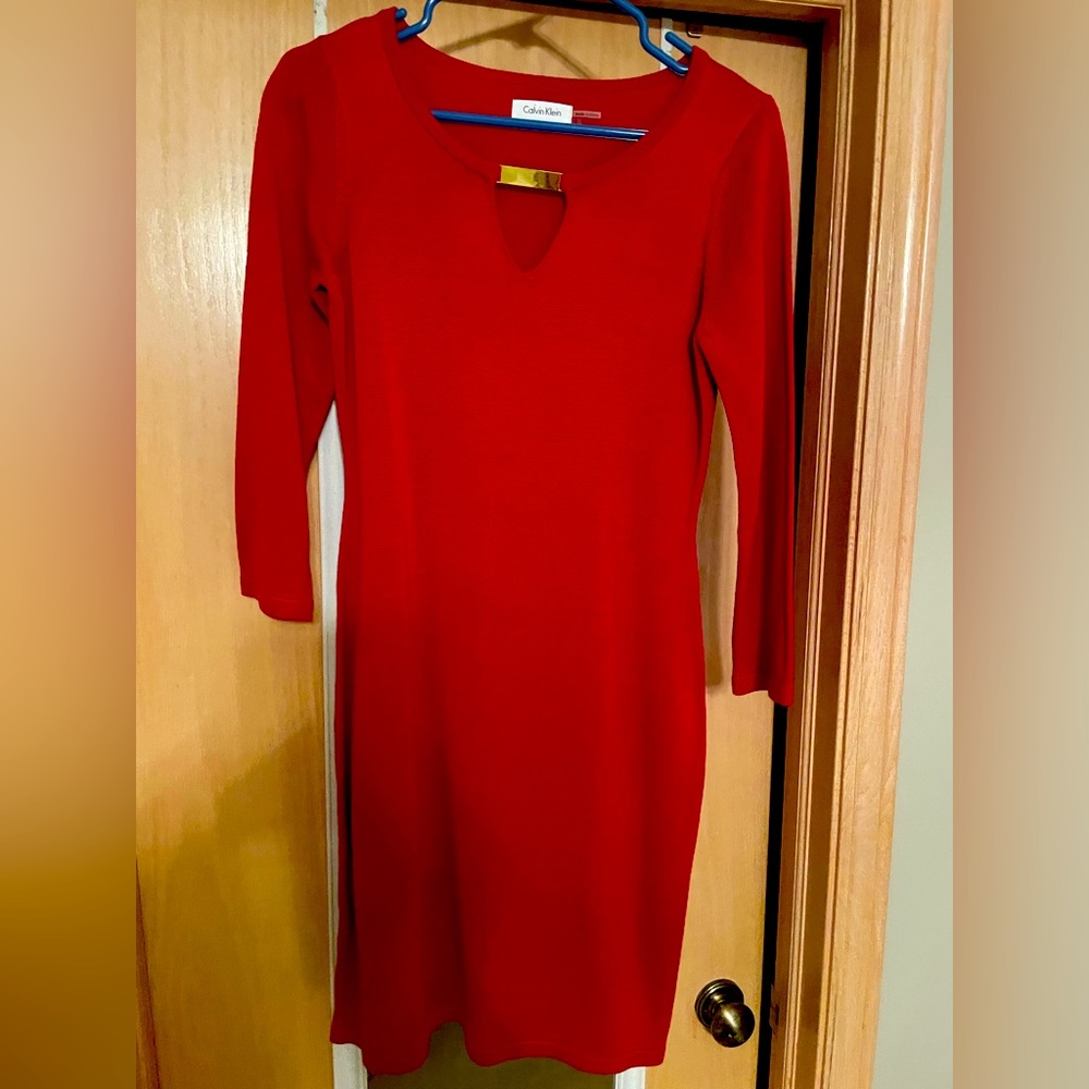 Excellent condition Calvin Klein red dress